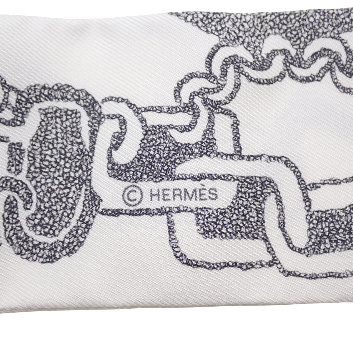 HERMES Boucles et Maillons Twilly Silk White/Anthracite/Encre H064367S 03|Vintage Hermès Speciality|Aoyama & Omotesando, Tokyo|ORANGE BOUTIQUE