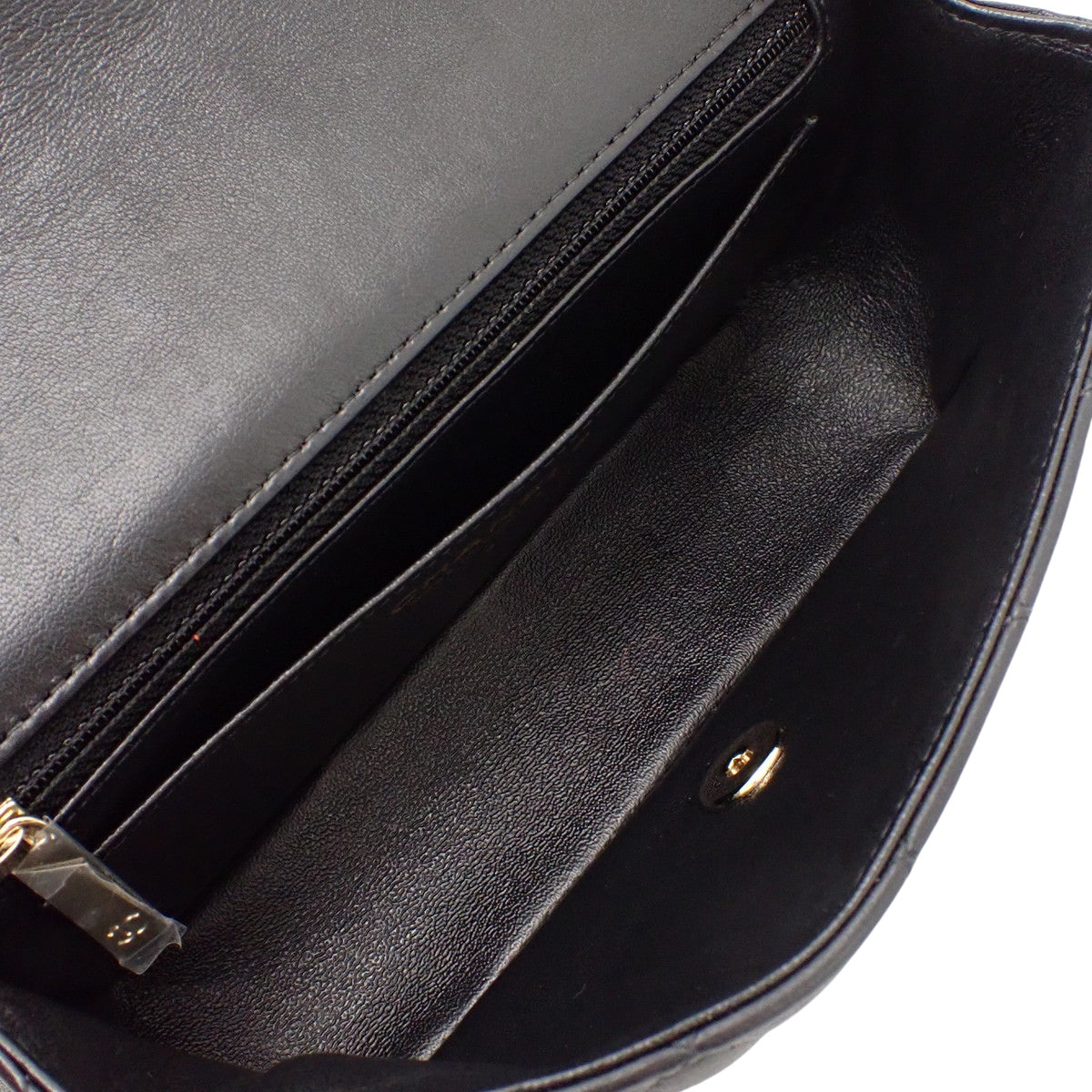 CHANEL Matelassé Mini Flap Chain Shoulder Bag Lambskin Black AS2326