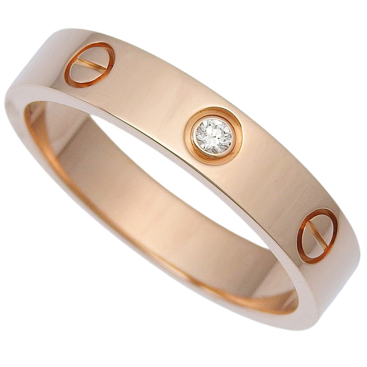 CARTIER(カルティエ) ラブコレクション LOVEリング スモールモデル ダイヤモンド B4050700 ピンクゴールド K18PG 55 4.8g 指輪 ラブリング 1PD ジュエリー レディース 40802215035【中古】【アラモード】