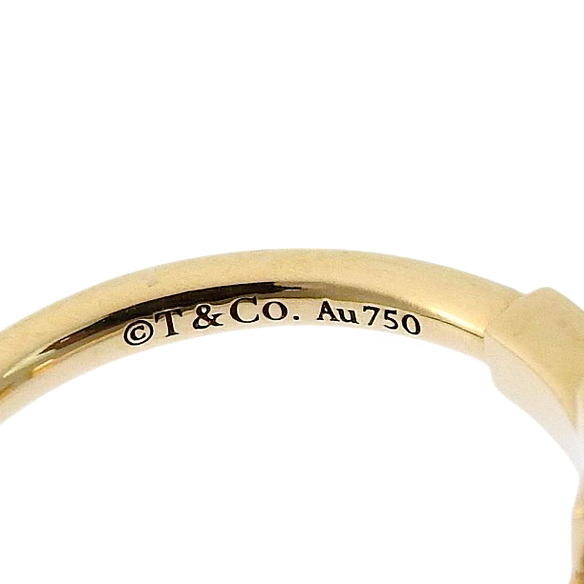 T Wire Ring, Yellow Gold, K18YG, Size 9 (49), 3.0g