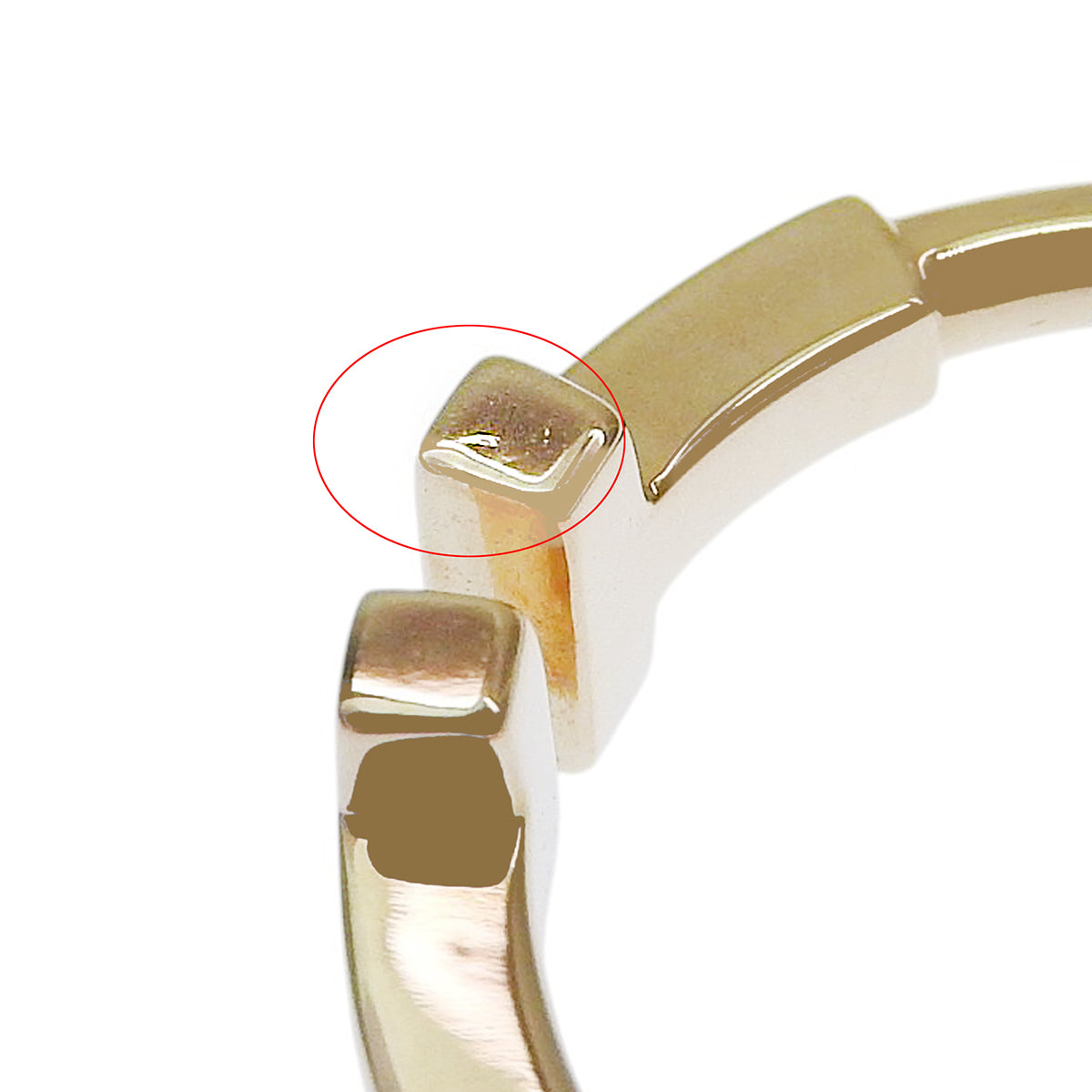 T Wire Ring, Yellow Gold, K18YG, Size 9 (49), 3.0g