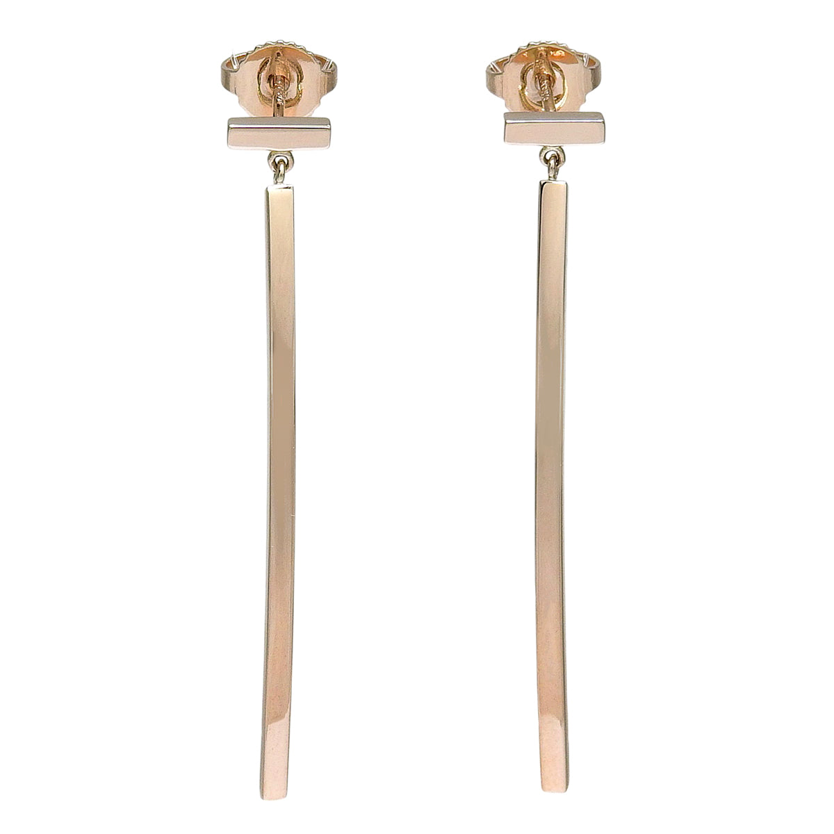 Tワイヤー バー ピアス ピンクゴールド K18PG 3.9g