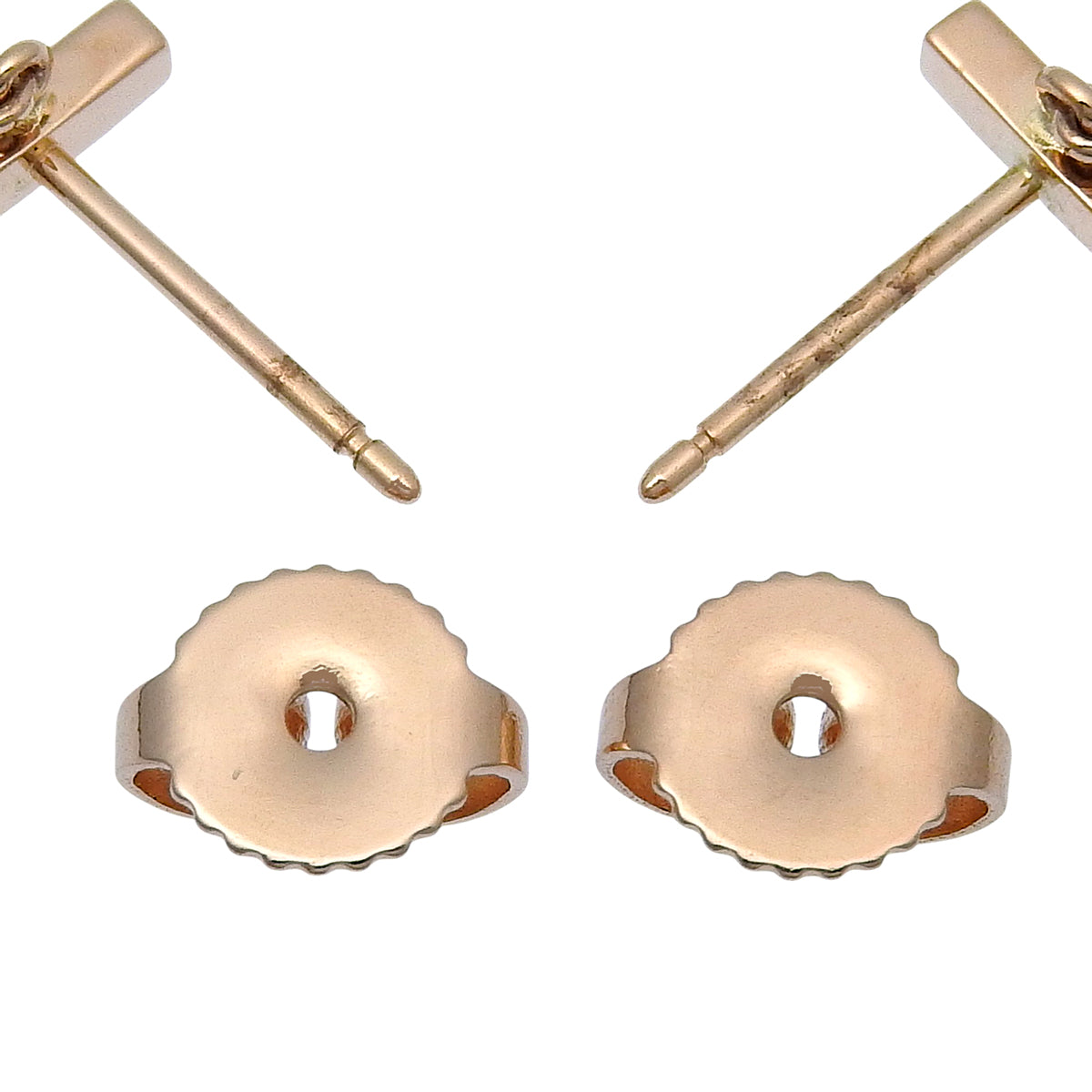 Tワイヤー バー ピアス ピンクゴールド K18PG 3.9g