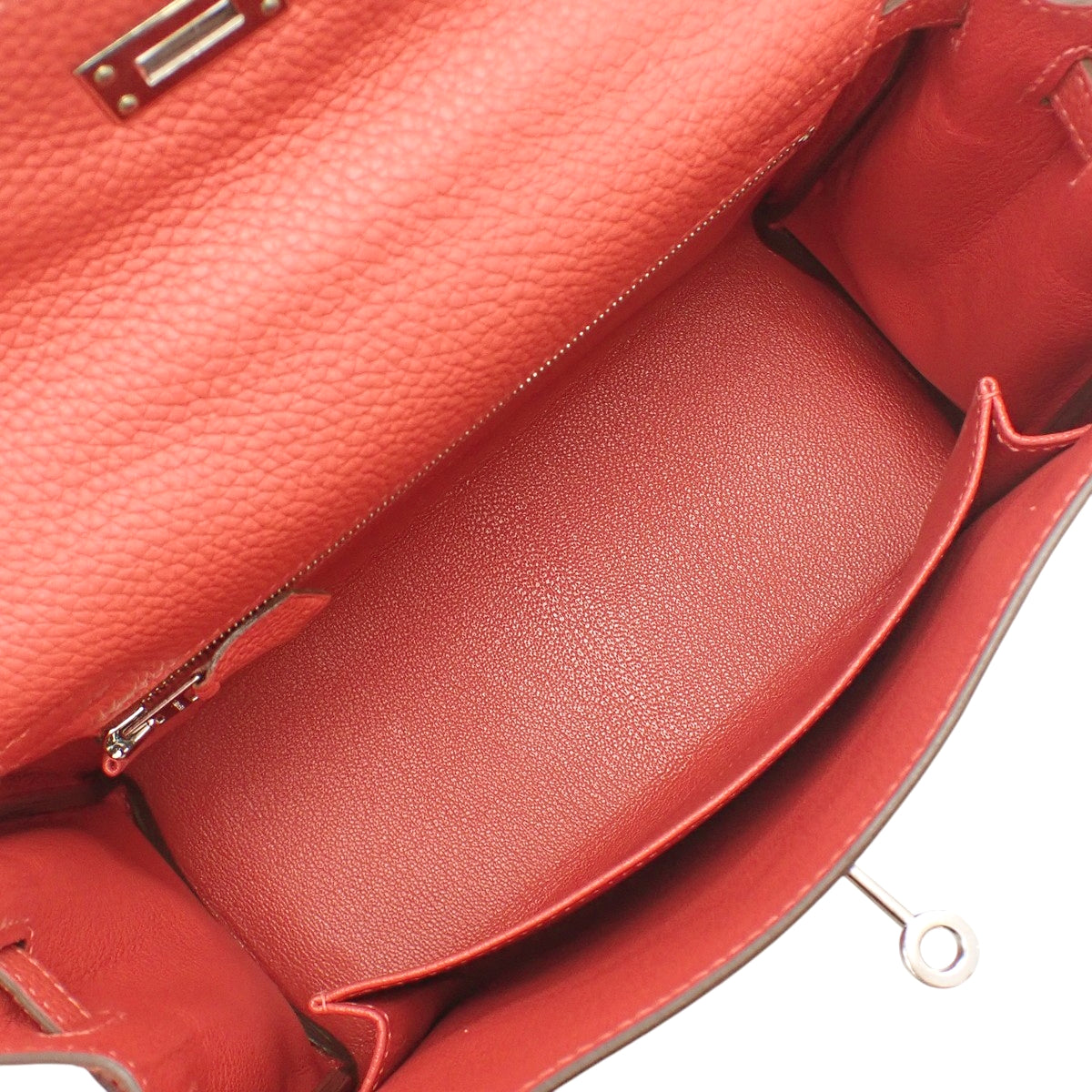 ケリー25 (内縫い) トゴ パラジウム金具 ルージュピヴォワンヌ シルバー金具 T刻印