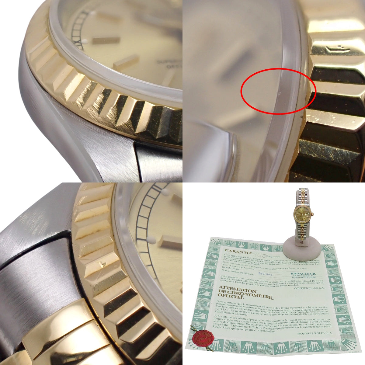Datejust 69173 YG/SS W-Number Gold Automatic Women's