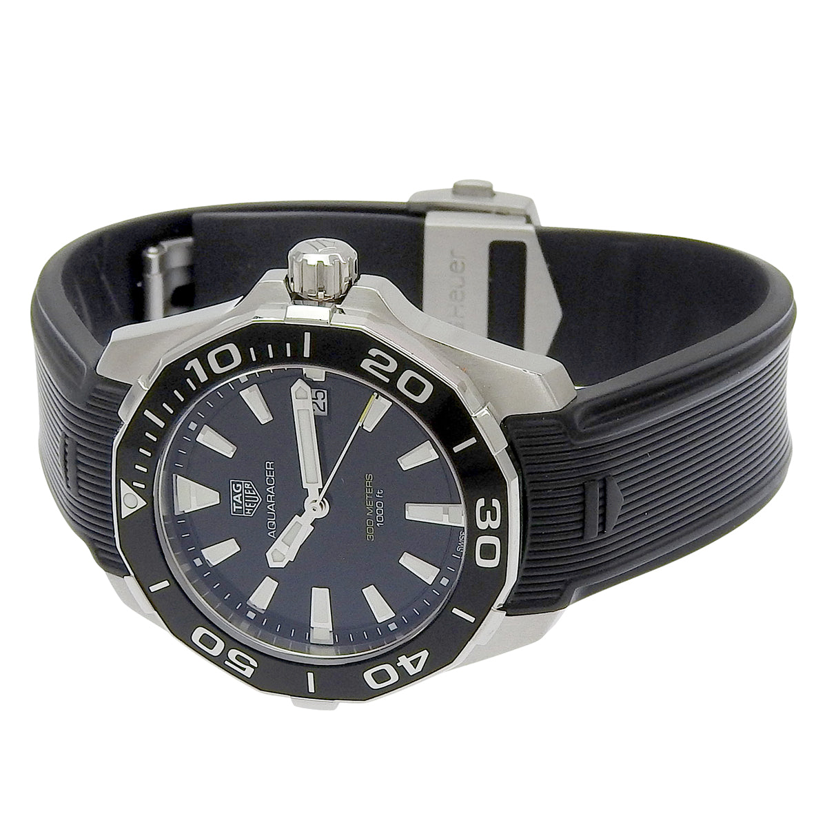 Aqua Racer WAY111A.FT6151 SS/Rubber Black Quartz Men's