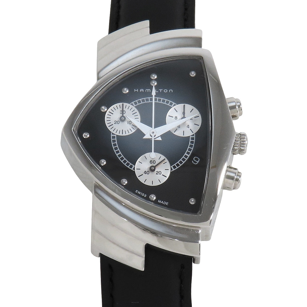 HAMILTON ベンチュラクロノ H24412732 SS/革 ブラック クオーツ メンズ|Pre-Owned Luxury Watch Store in Shibuya 109, Tokyo|alamode