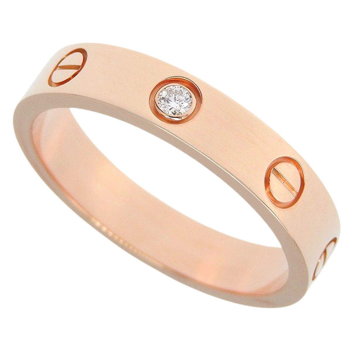 LOVE ring, small model, 1 diamond, 18K pink gold, 55, 4.7g