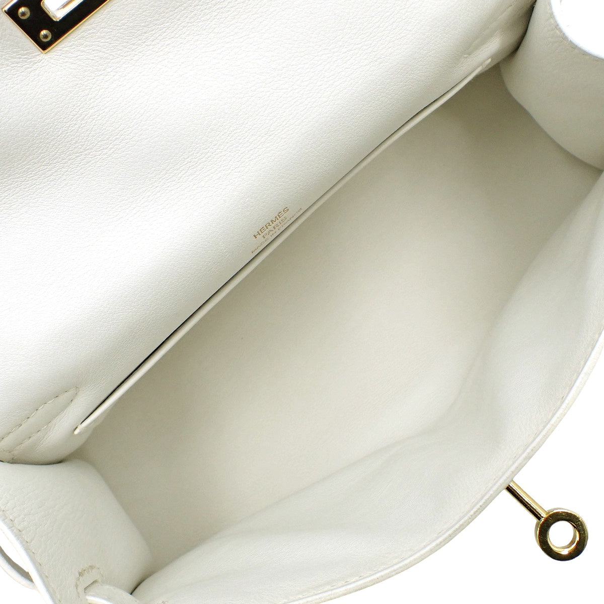 Pochette Kelly Evercolor White Gold hardware □L stamp