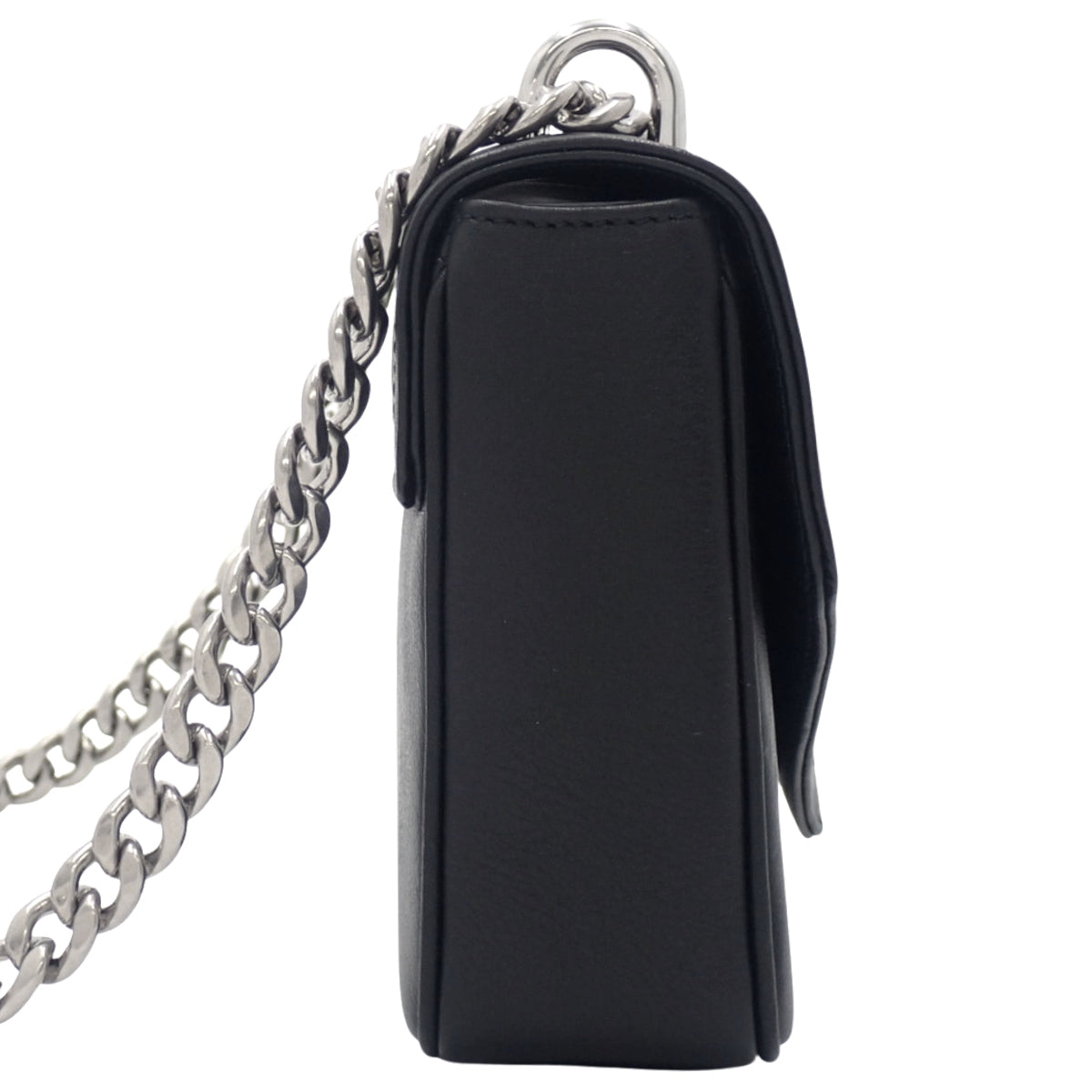 Chain Shoulder Bag, Leather, NERO, 1BD300
