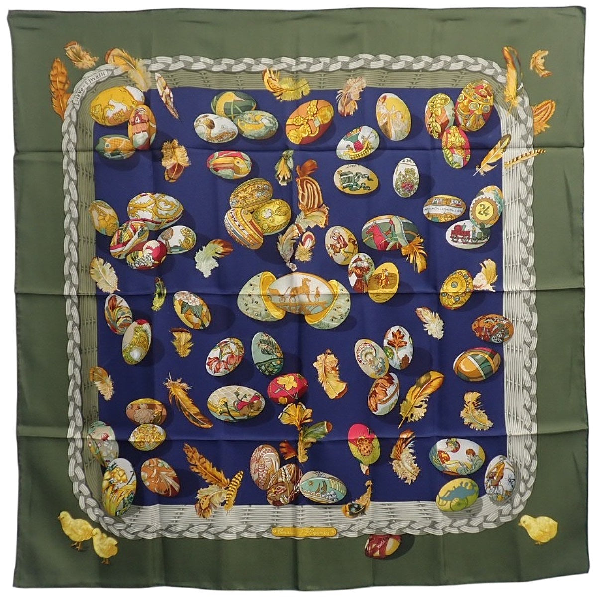 Couve d'Herms Hermès Chicks Scarf 90 Silk