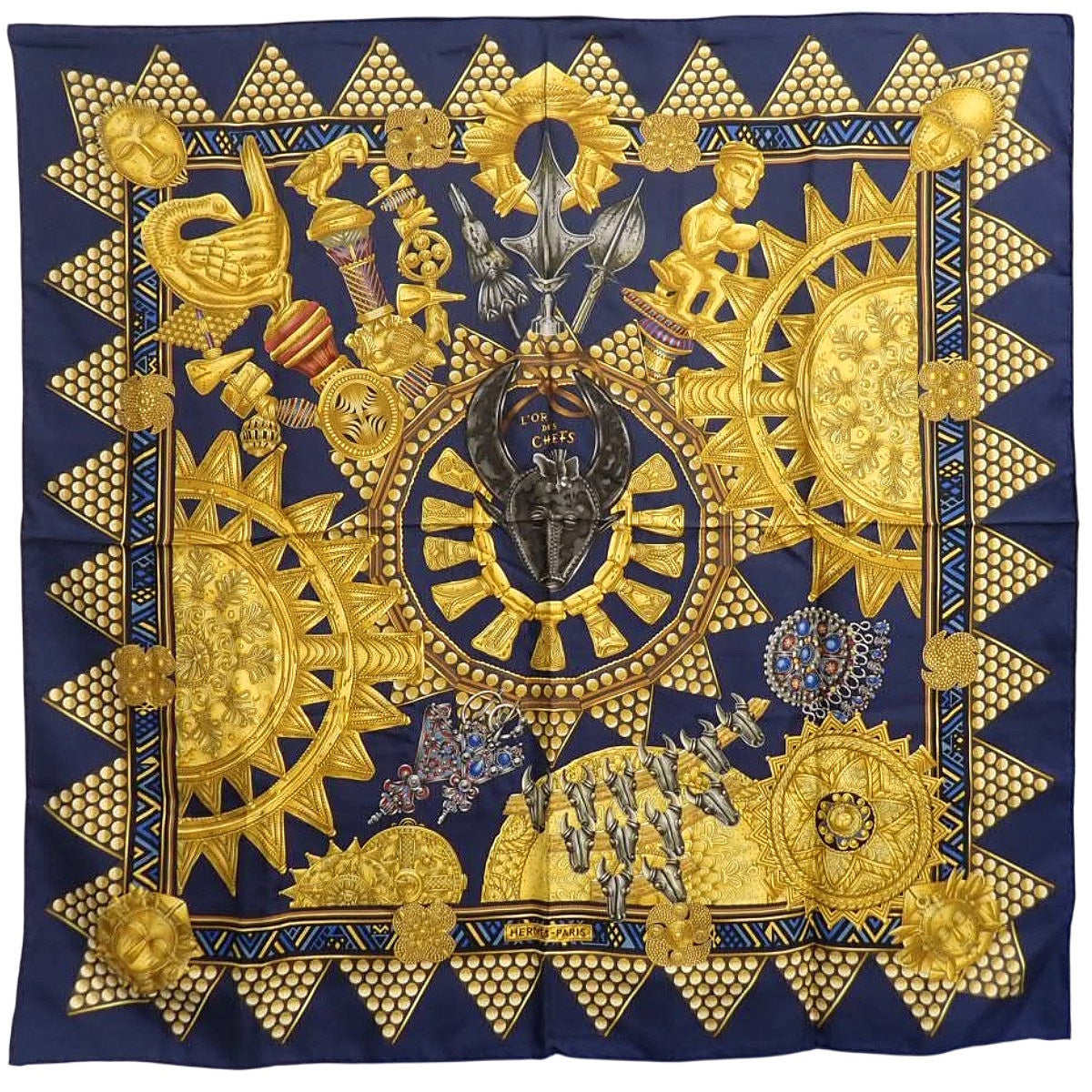 L'OR DES CHEFS Gold of the Chiefs Scarf 90 Silk