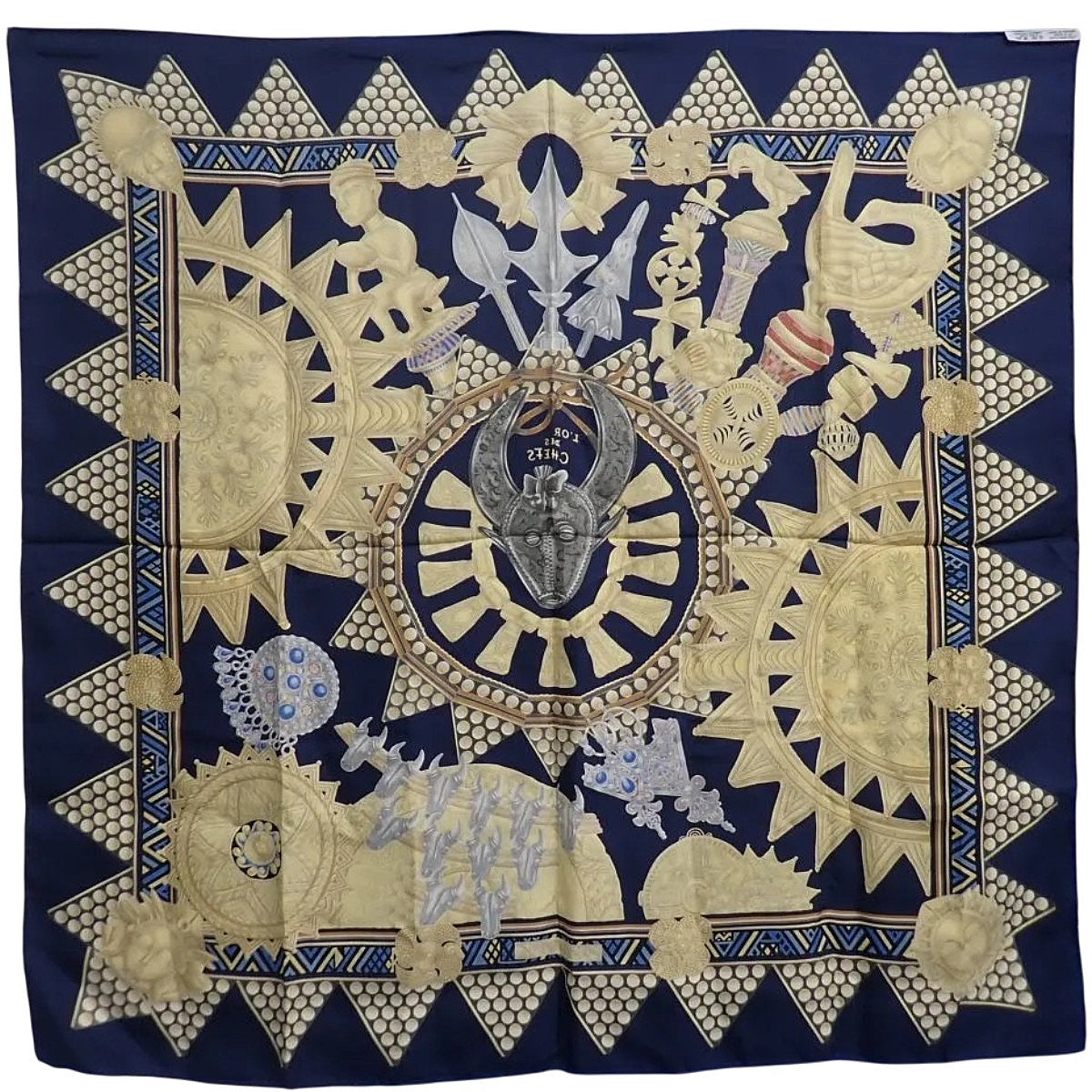 L'OR DES CHEFS Gold of the Chiefs Scarf 90 Silk
