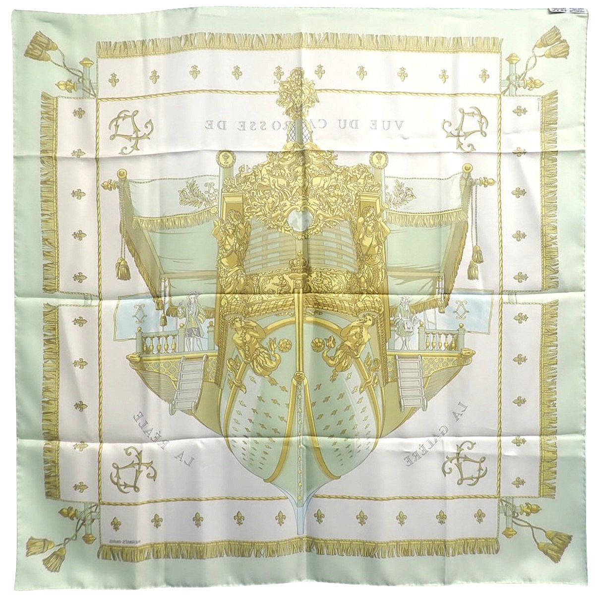 VUE DU CARROSSE DE LA GALERE LA REALE The Queen's Coronation Scarf 90 Silk