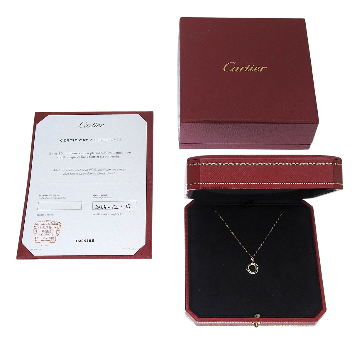 Baby Trinity Necklace Pink Sapphire K18YG WG PG 2.6g