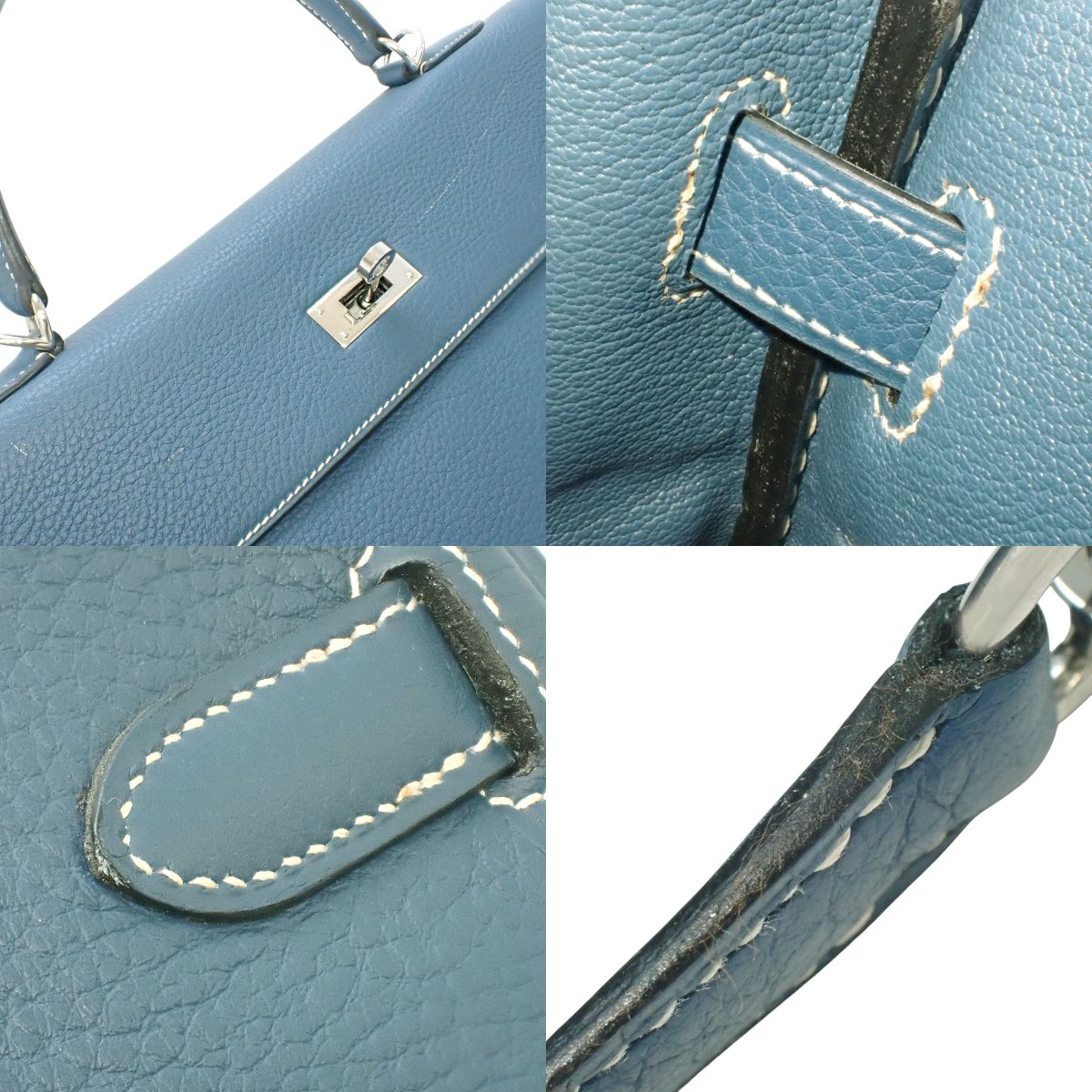 ケリー35 (内縫い) トゴ パラジウム金具 ブルータラサ シルバー金具 □G刻印