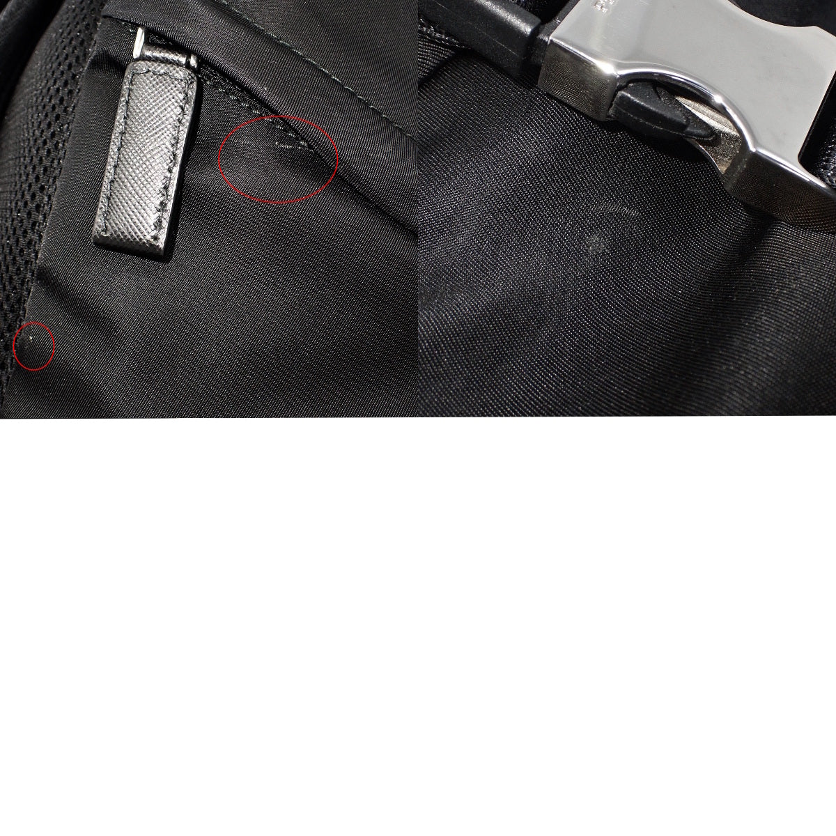 トライアングルロゴ バックパック ナイロン レザー ブラック 2VZ065