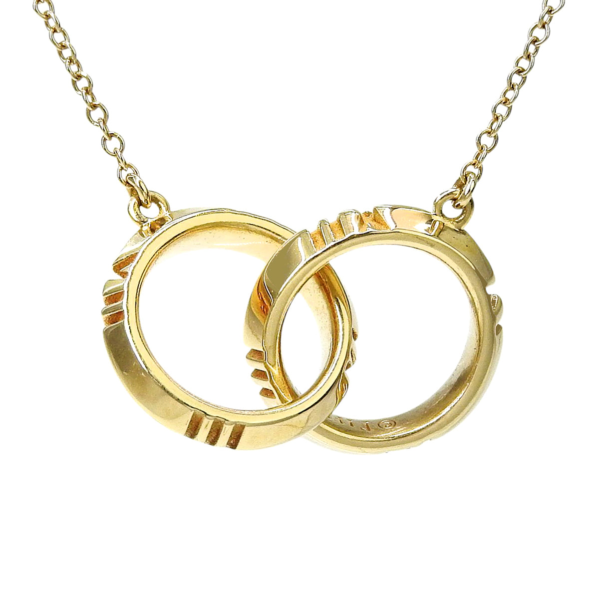 Atlas X Closed Interlocking Necklace Yellow Gold K18YG 5.6g