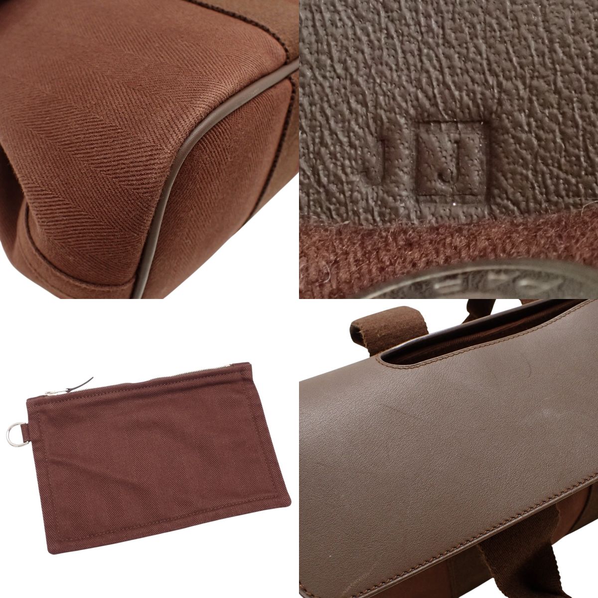 ヴァルパライソPM トワルシェブロン レザー ブラウン シルバー金具