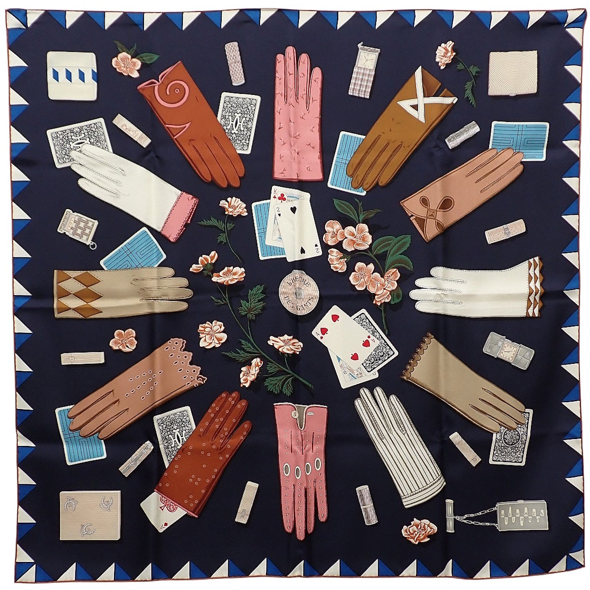 L'Heure des Gants 手袋の時計 カレ90 シルク キャバン ピンク マルチカラー H004211S 03