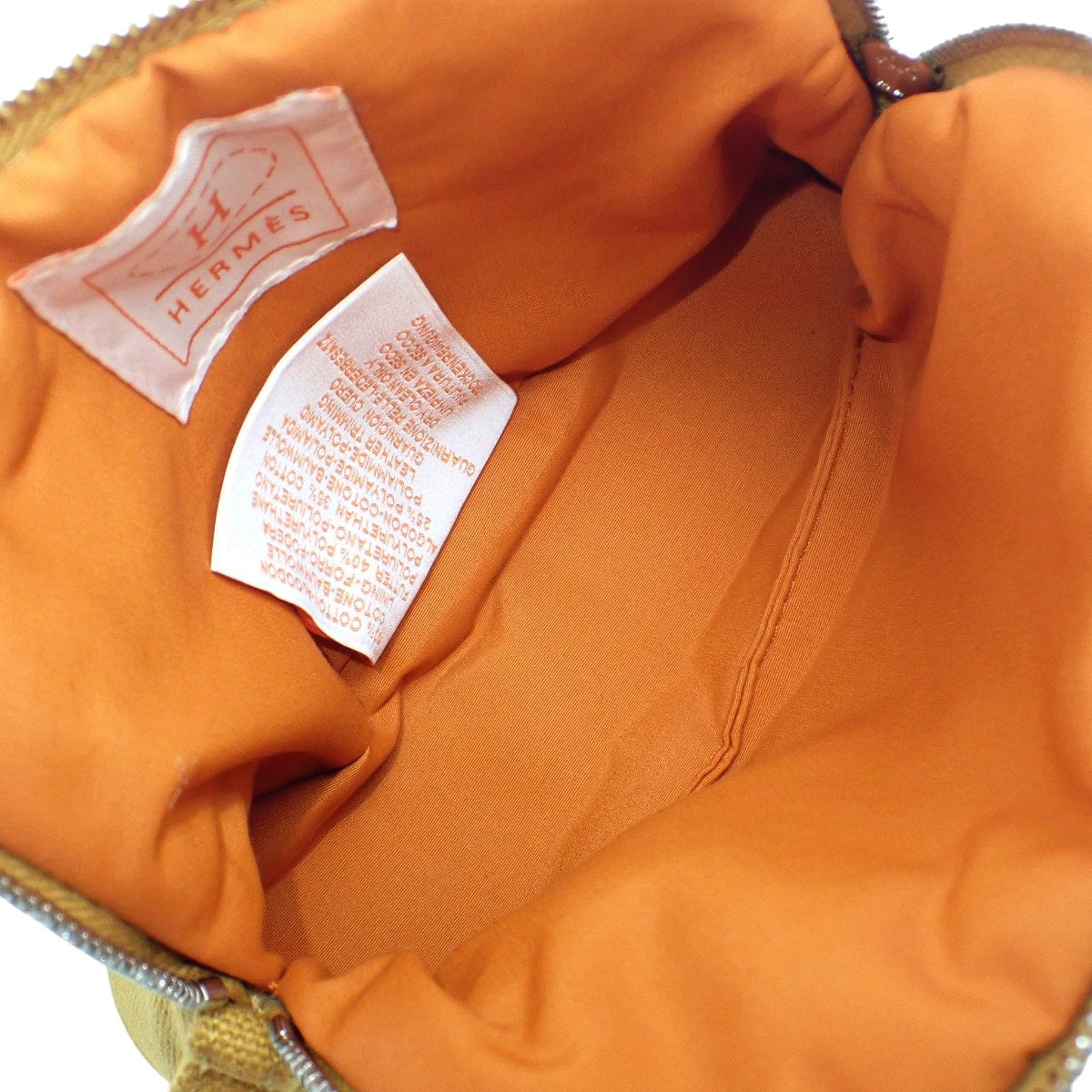 ボリードポーチ ミニミニ コットンキャンバス パラジウム金具 オークル シルバー金具