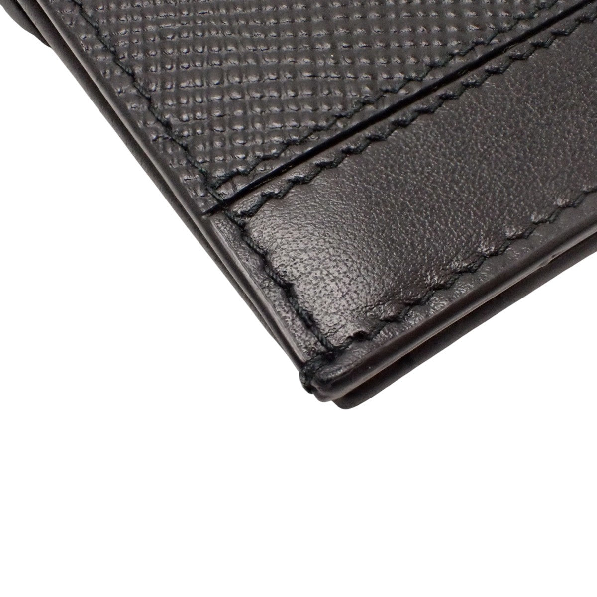 Metal Logo Long Wallet Saffiano Leather NERO