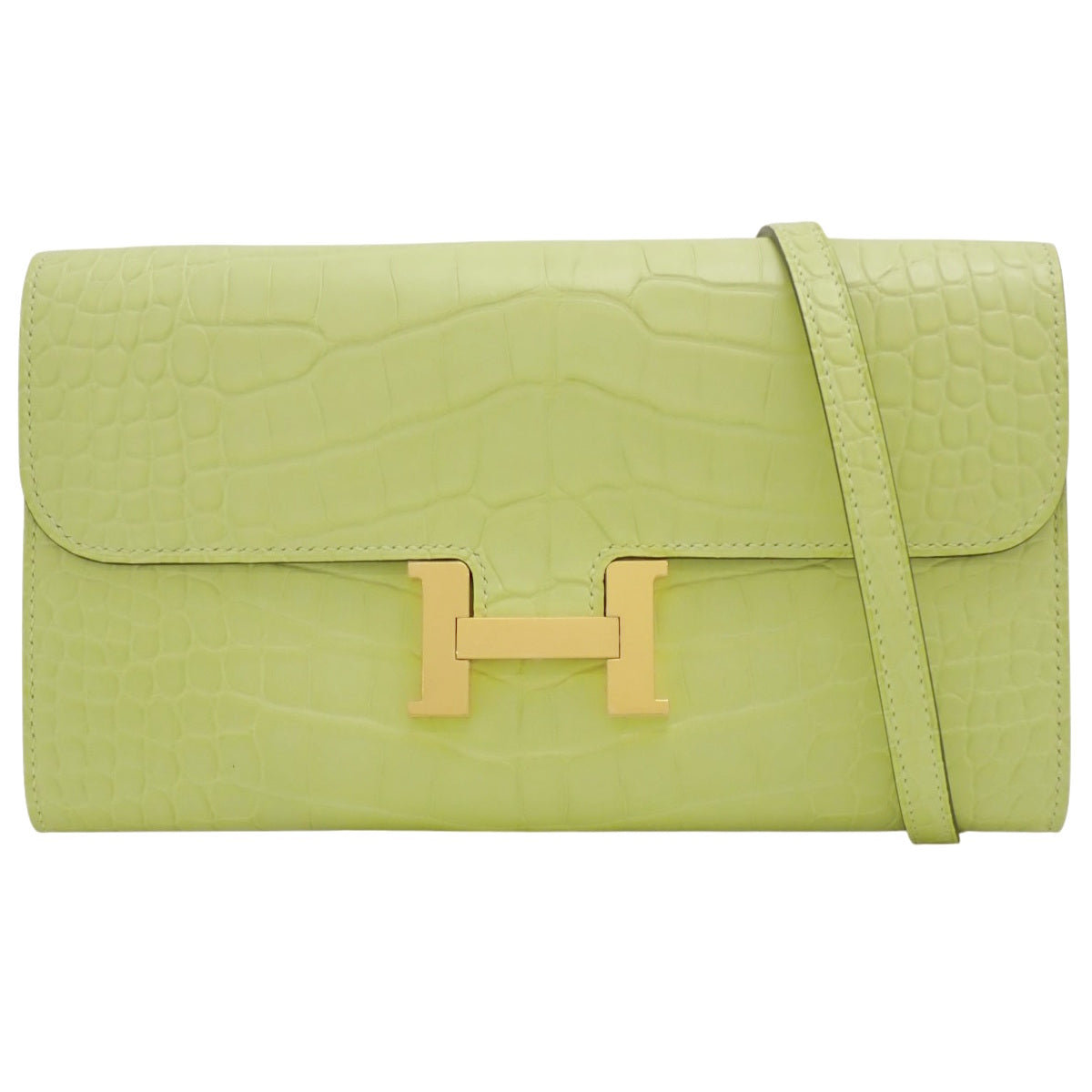 コンスタンスロング トゥーゴー アリゲーターマット クロコダイル ジョーヌブルジョン ゴールド金具 U刻印