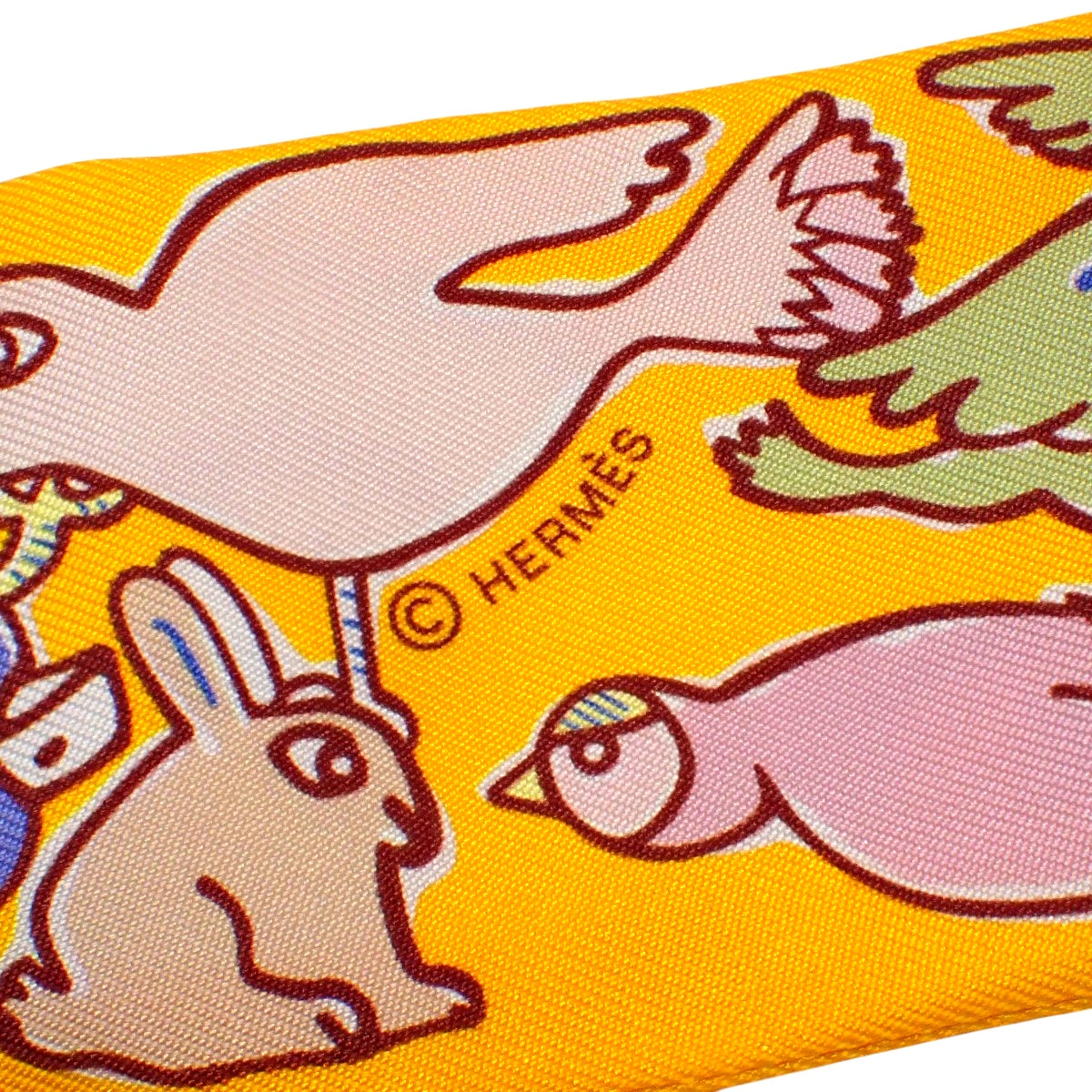 MILLE ET UN LAPINS 千と一のウサギ ツイリー シルク ブトンドール パルム H064007S 04