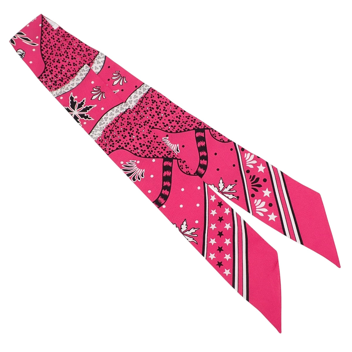 Les Leopards Bandana 豹纹头巾 丝巾 斜纹真丝丝带