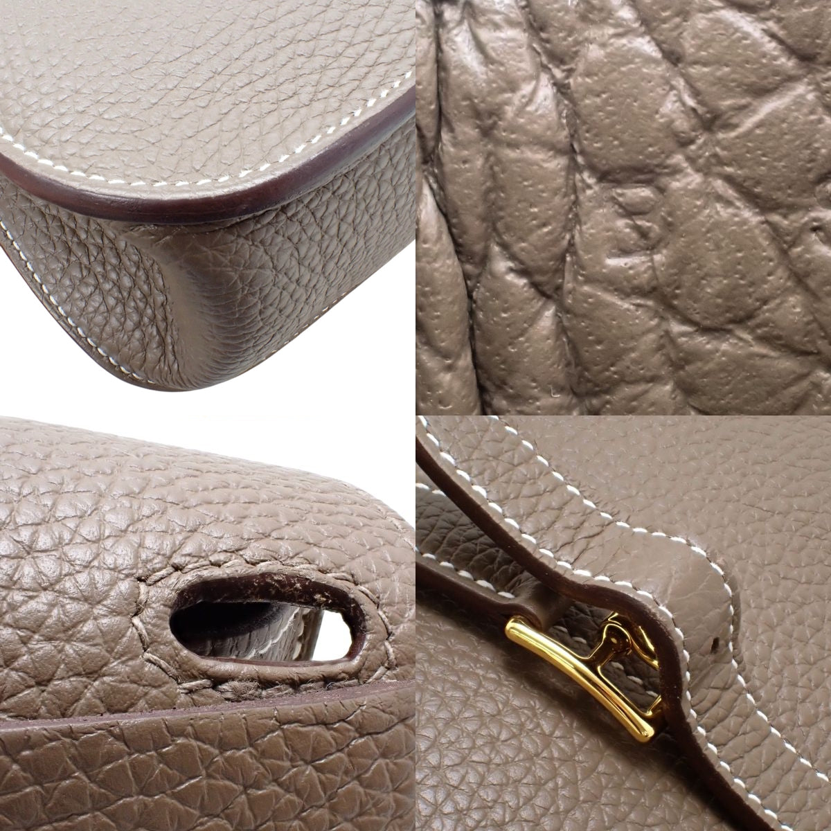 Halzan 25 Taurillon Clemence Etope Gold Hardware B Stamp