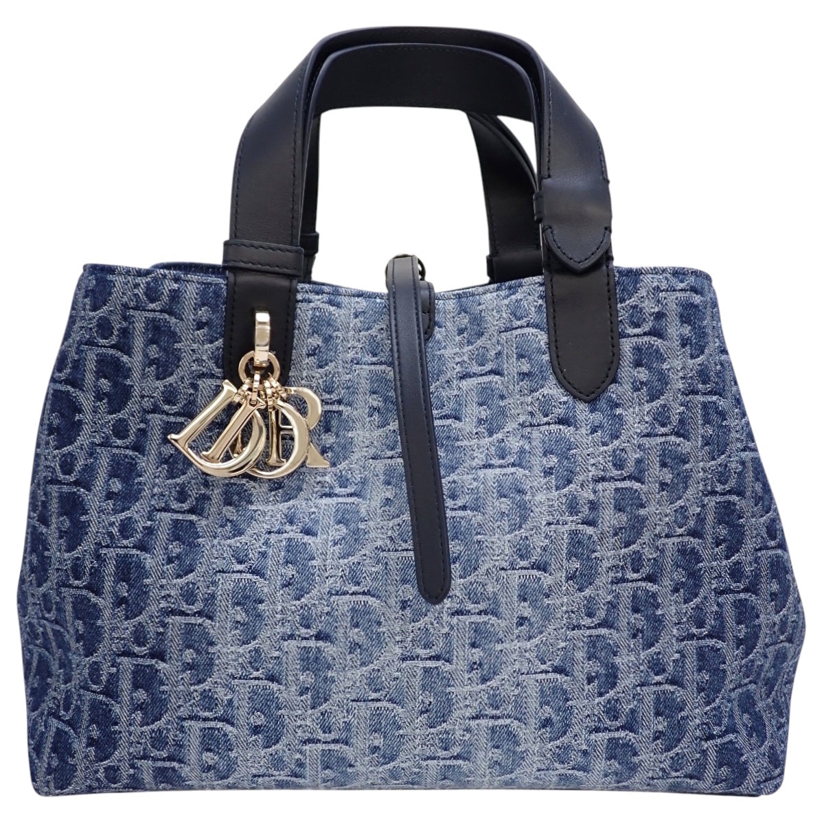 Dior Toujours バッグ ミディアム コットンデニム レザー デニム ディオール オブリーク ジャカード ブルー M2821ODCE_M49E