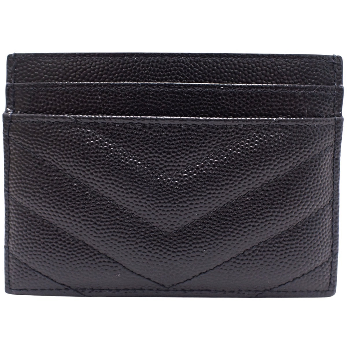 Monogram card case in black grained poodle embossed leather 423291