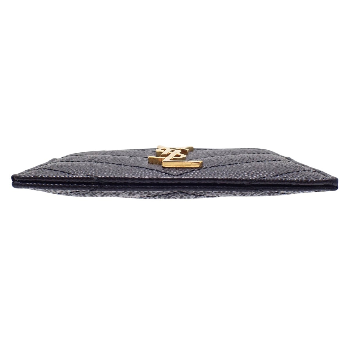 Monogram card case in black grained poodle embossed leather 423291