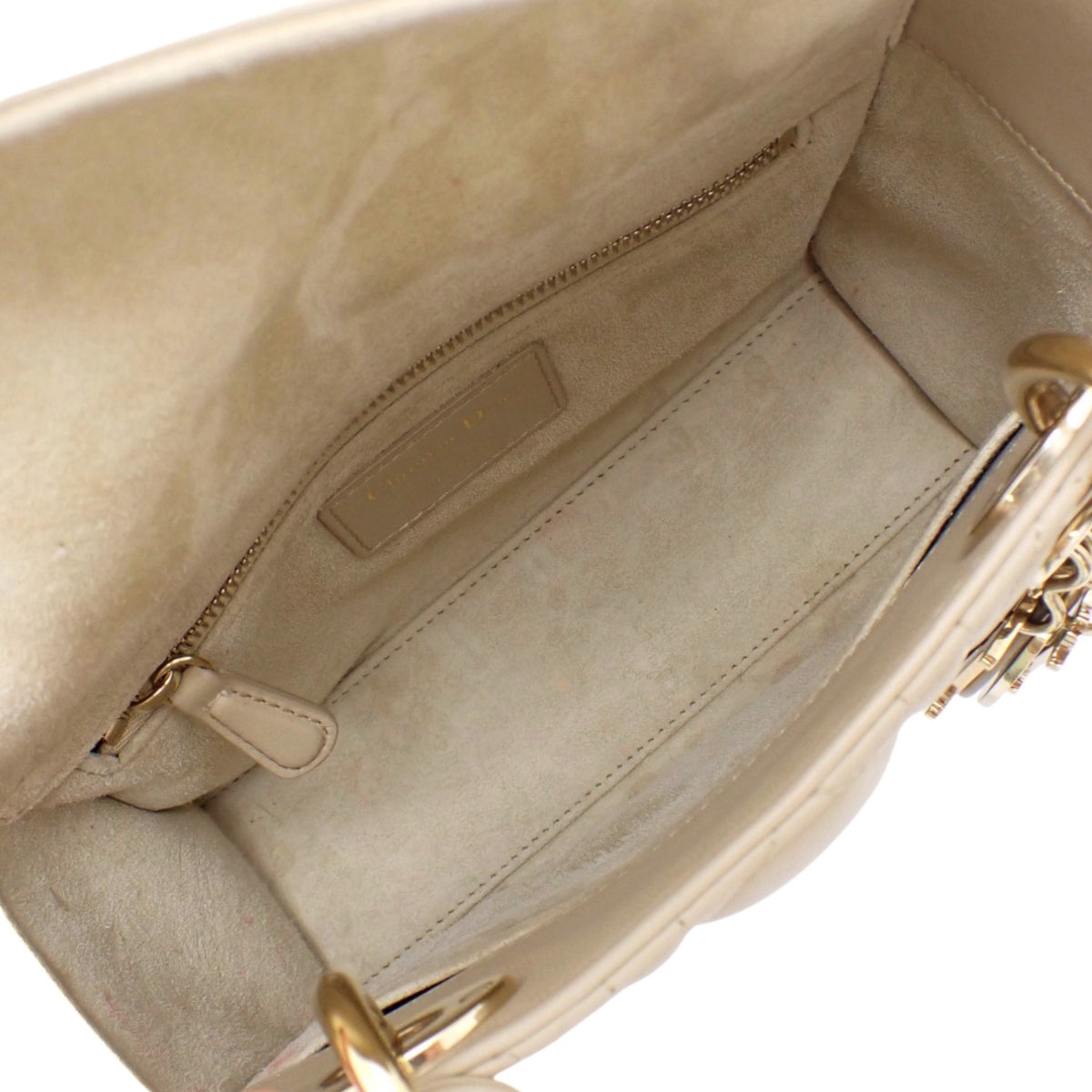 カナージュ Lady Dior My ABCDior バッグ スモール ラムスキン パウダーベージュ M0538ONGE_M51U