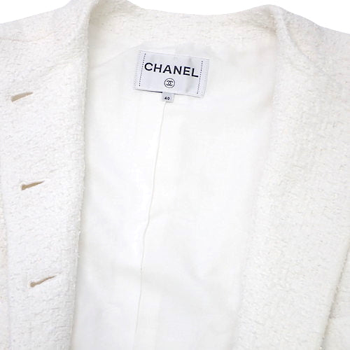 Coco Mark Pearl Button Tweed Jacket Size 40 P74