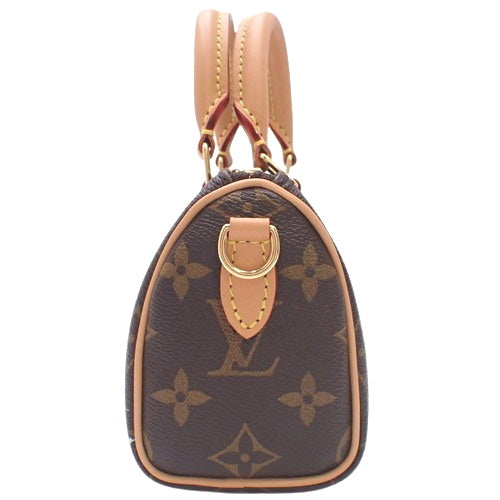 Monogram Nano Speedy, Monogram Canvas, Brown, Beige, Multicolor, M82624 (currently available as of January 2024), Vivienne 2-way shoulder mini bag.