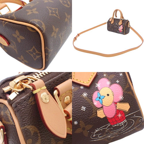 Monogram Nano Speedy, Monogram Canvas, Brown, Beige, Multicolor, M82624 (currently available as of January 2024), Vivienne 2-way shoulder mini bag.