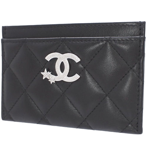 Matelasse Coco Mark Card Holder, Business Card Case, Pass Case, Star Pass Case, Lambskin