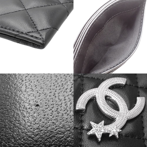 Matelasse Coco Mark Card Holder, Business Card Case, Pass Case, Star Pass Case, Lambskin