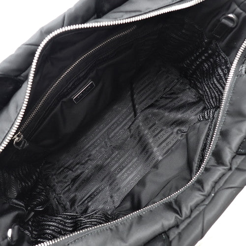 ミディアム パデッド Re-Nylon トートバッグ 2way ショルダー 肩掛け ナイロン NERO ネロ 1BG435_RDJN_F0002_V_OOO