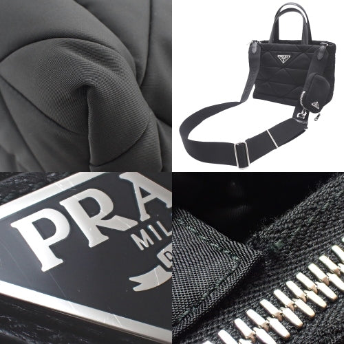 パデッドRe-Nylon トートバッグ 2way 肩掛け 斜め掛け ナイロン NERO ネロ 1BG373_RDJN_F0002_V_B9O(2024年3月現在現行品)