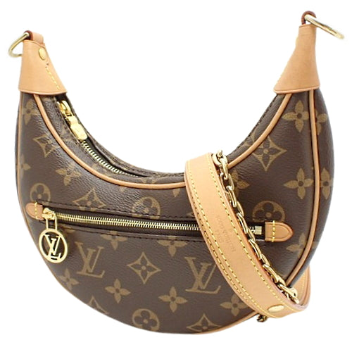 Monogram Loop, Monogram Canvas, Brown, M81098 (currently available as of January 2025), shoulder bag, crossbody bag, half-moon shaped handbag.