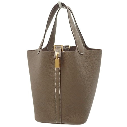 【新品】ピコタンロック PM トリヨンクレマンス エトープ/エトゥープ ゴールド金具 W刻印