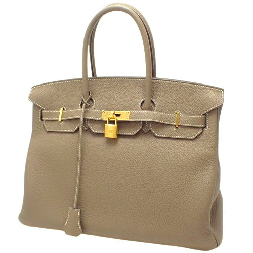 Birkin 35 Togo Etoupe/Etoupe Gold Hardware A Stamp