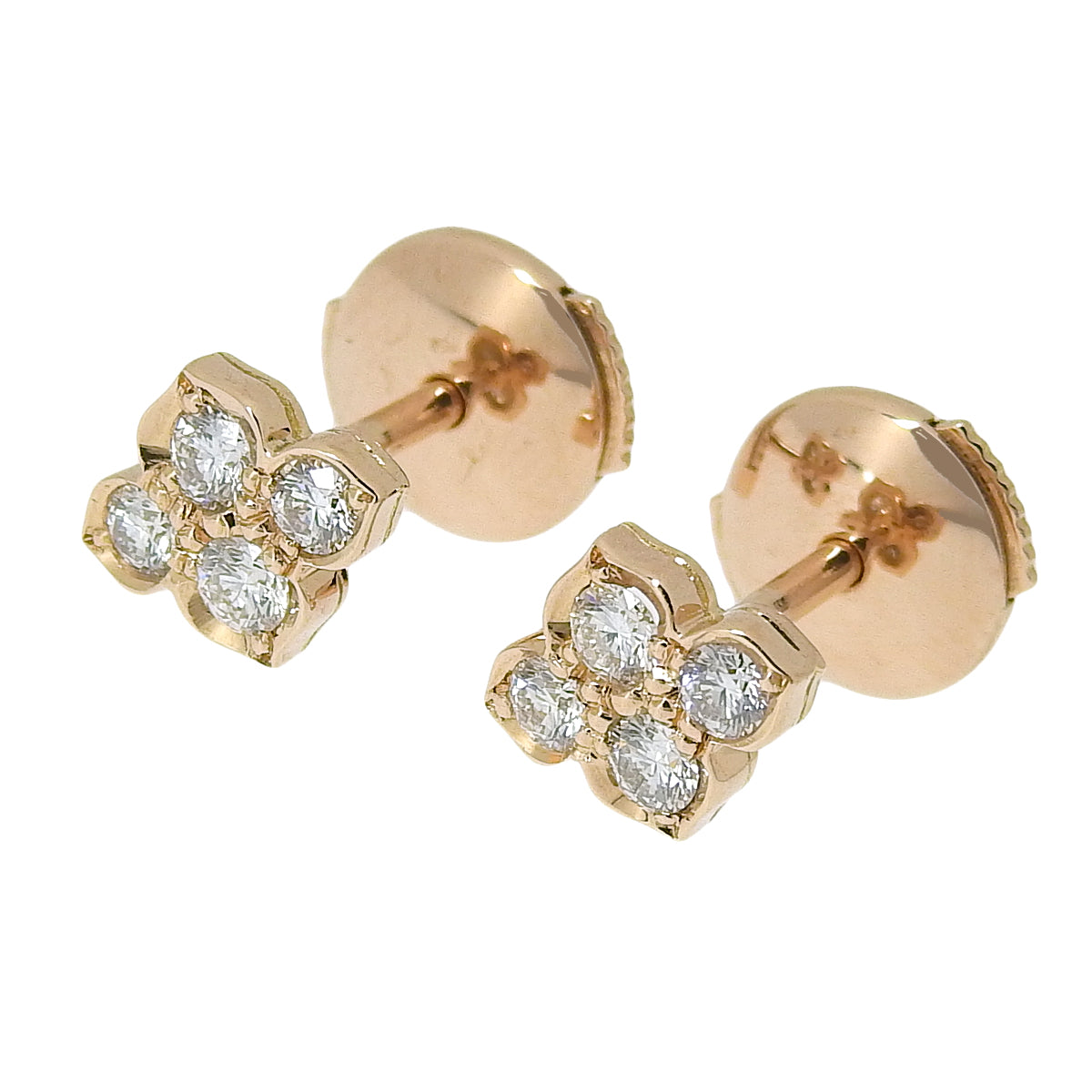 Hindu-style diamond earrings, 18K pink gold (PG), accessory, jewelry.
