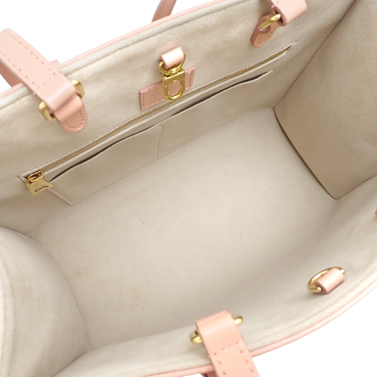 Monogram Empreinte On The Go MM, Monogram Empreinte Rose Trianon/Cream, M46286, 2-way shoulder handbag.