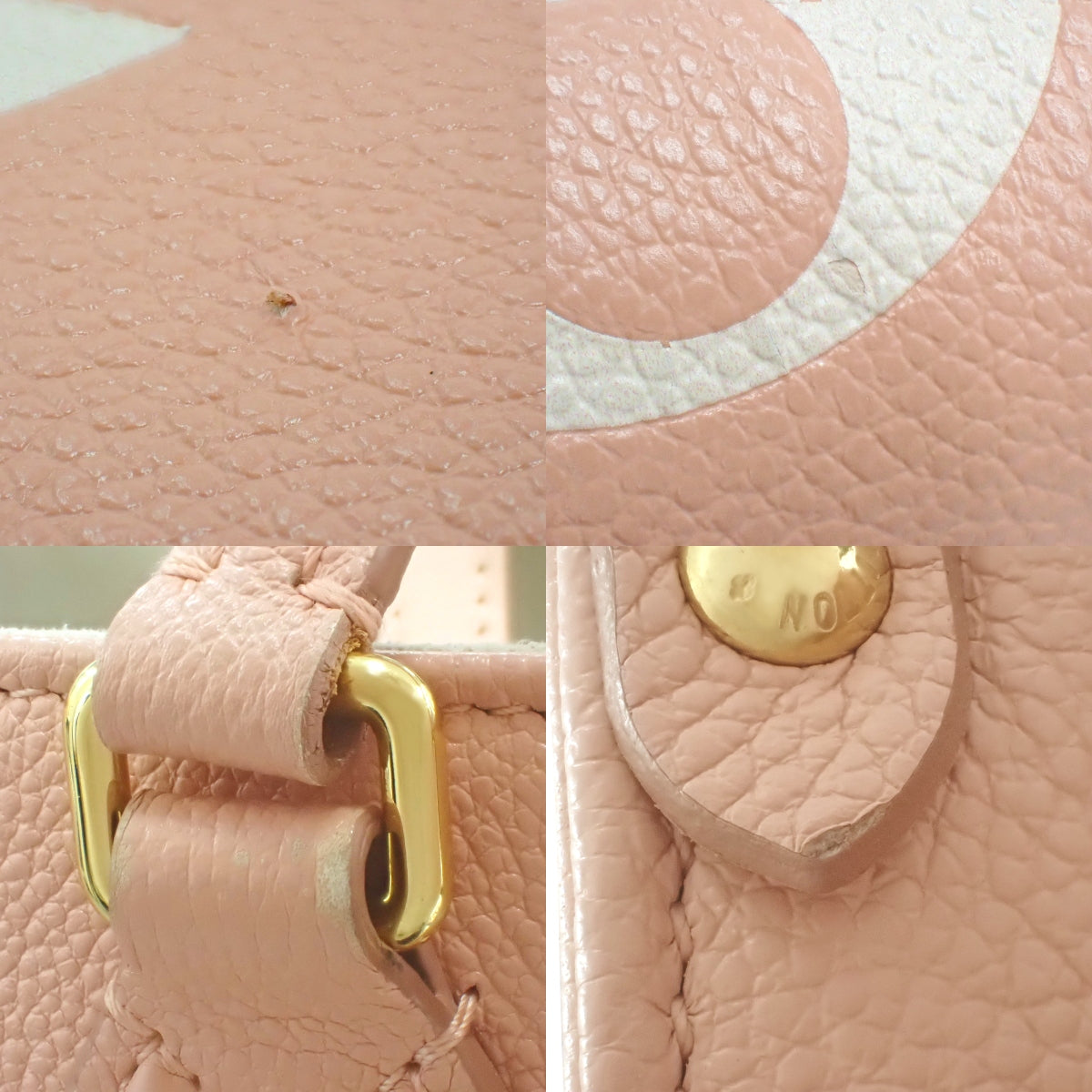 Monogram Empreinte On The Go MM, Monogram Empreinte Rose Trianon/Cream, M46286, 2-way shoulder handbag.
