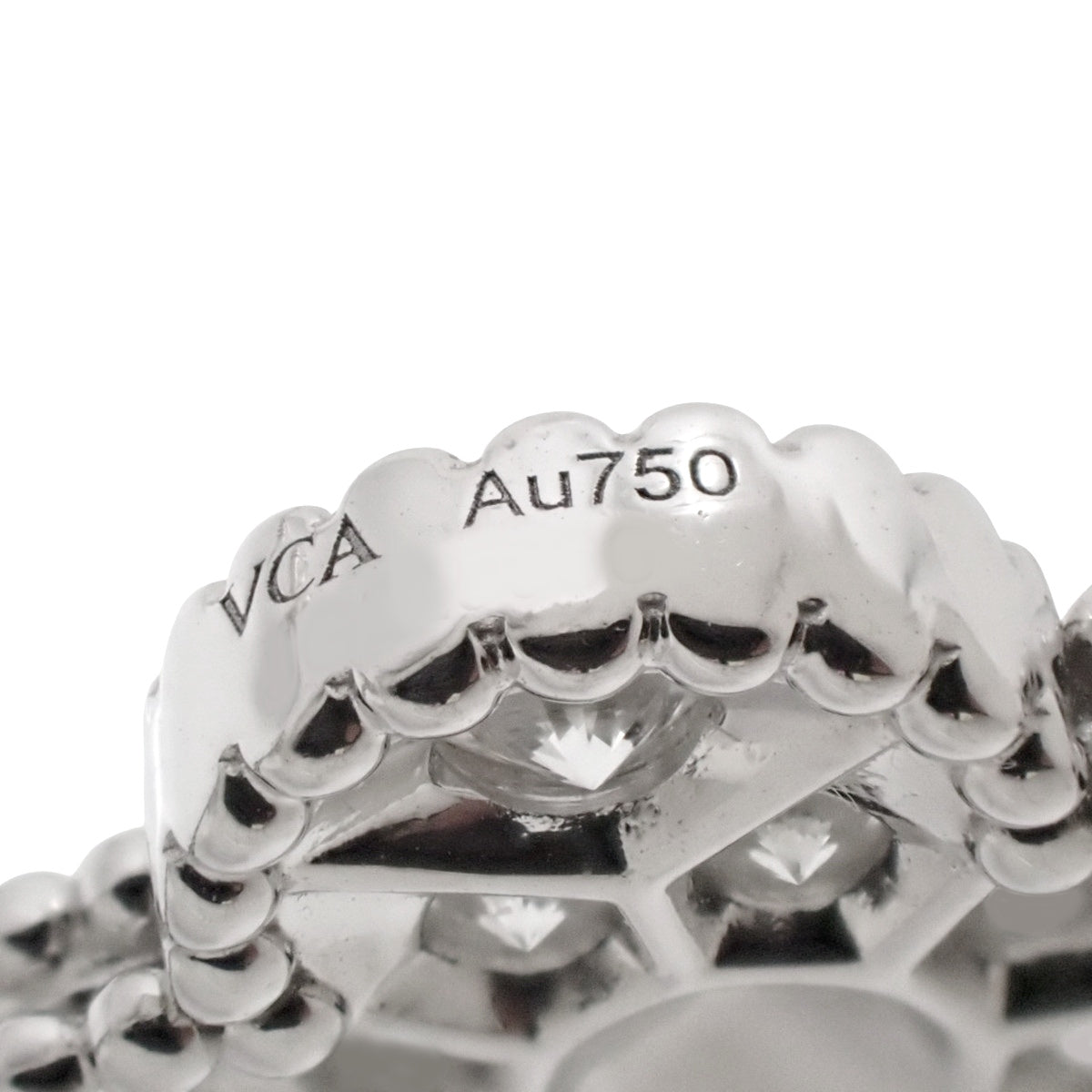 Vintage Alhambra Bracelet with 5 Diamond Motifs and 18K White Gold