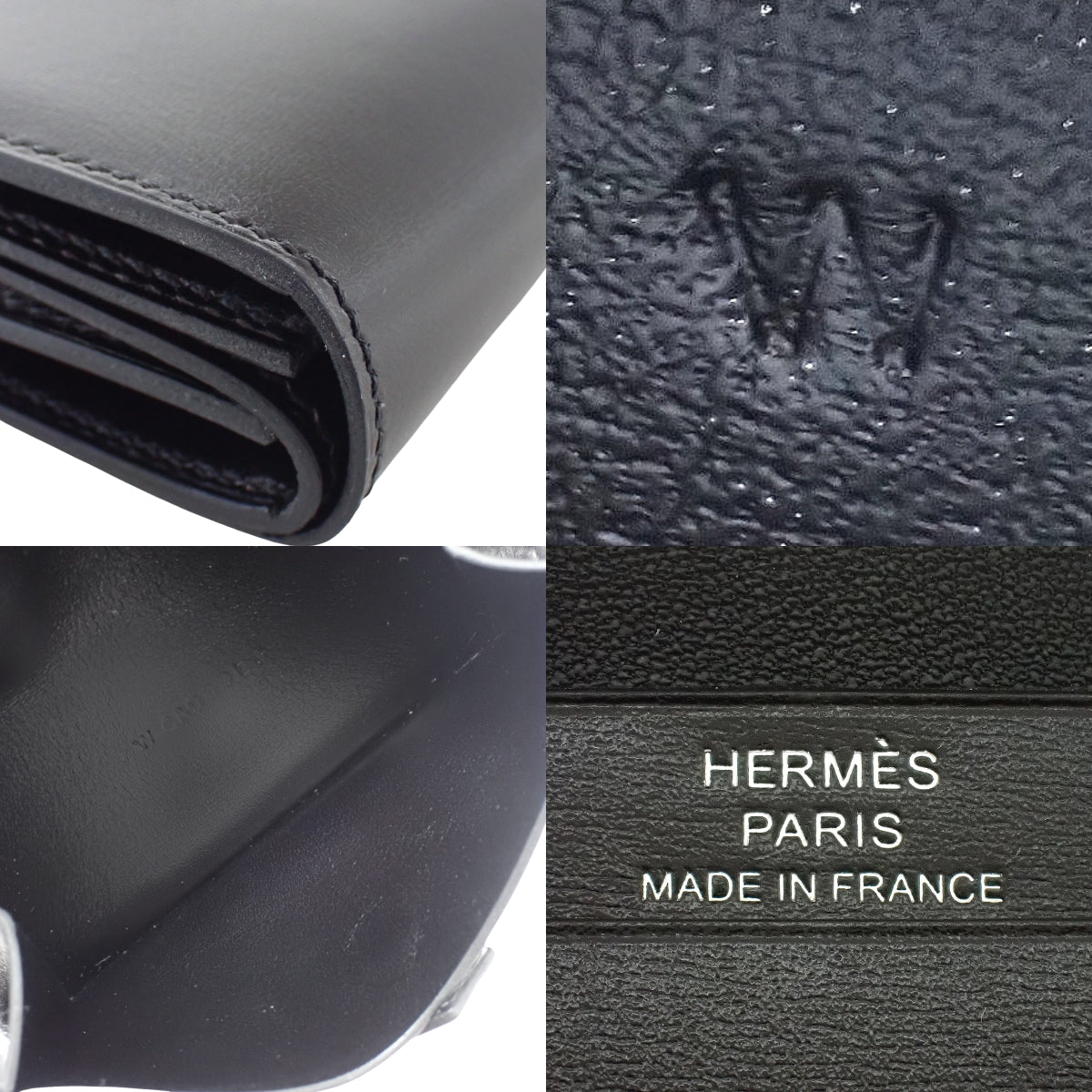 ベアン ミニ ボックスカーフ パラジウム金具 W刻印