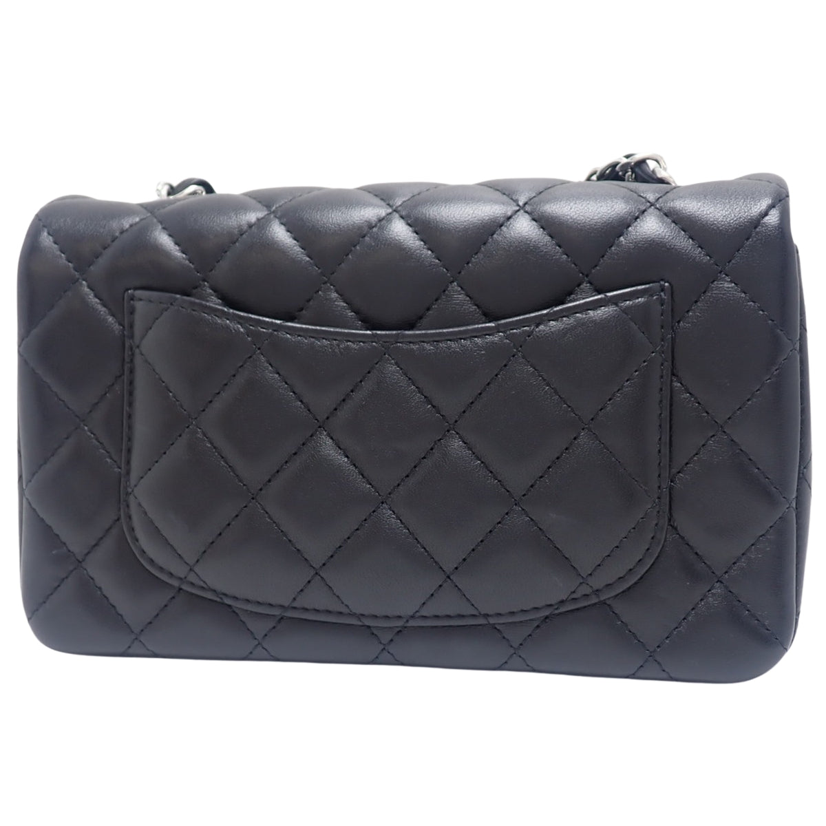 黑色羊皮绗缝迷你经典手提包 A69900